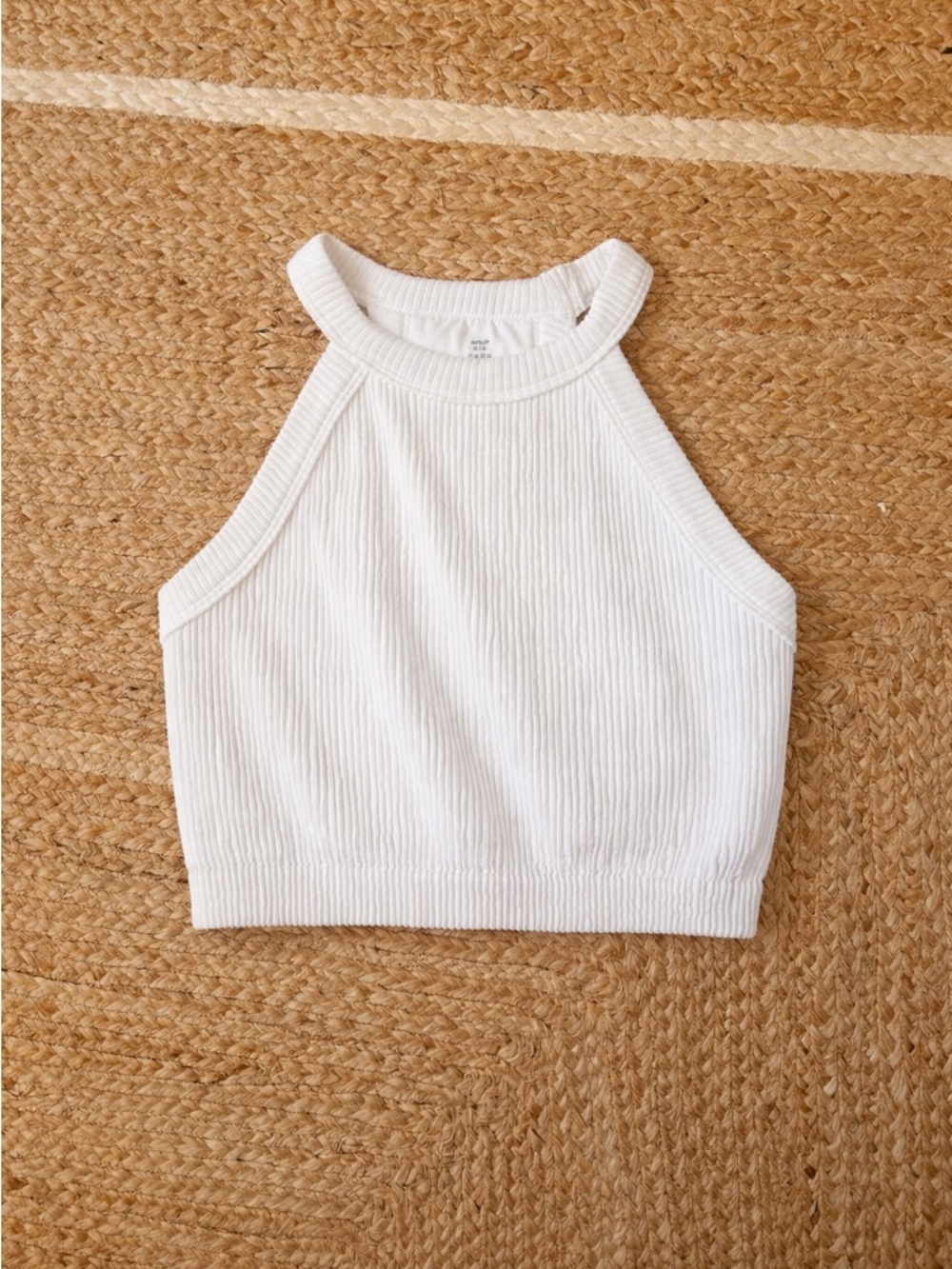 Aerie white ribbed high neck tank (size M, never worn)